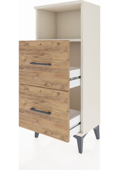 Arges Komodin Tek Raflı 2 Çekmeceli 44x30x106 Aytaşı-çam Aytaşı