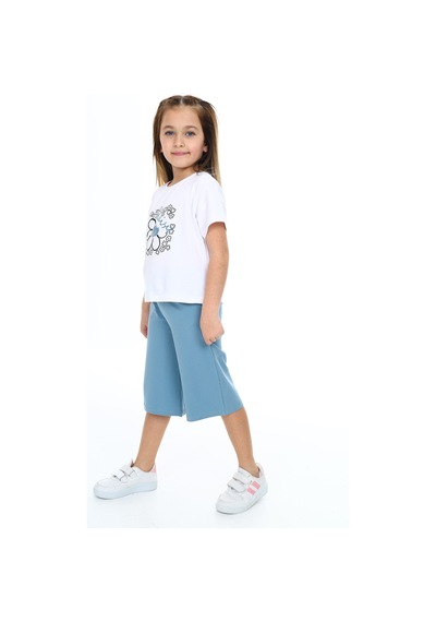 Toontoy Kids Toontoy Kız Çocuk Baskılı Kaprili Takım Beyaz