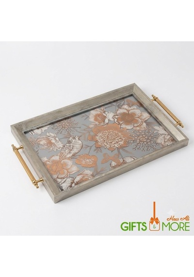 1043 Siyah Tepsi 50x31x4 Cm Çok Renkli
