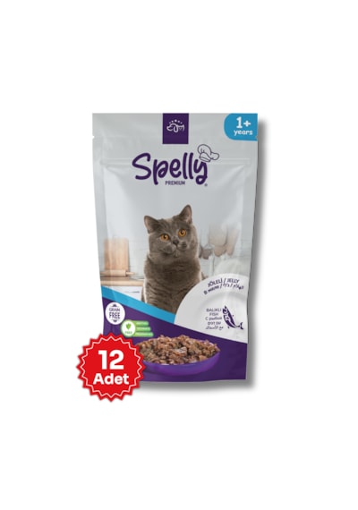 Spelly Premium Balıklı Yetişkin Kedi Konservesi 12 x 85  G