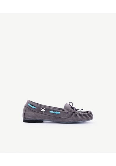 Yargıcı Aksesuar Detaylı Deri Loafer 25ykay4086x 059 Gri