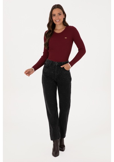 U.S. Polo Assn. Kadın Siyah Straight Fit Jean Pantolon 50310188-DN0027