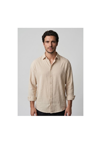 Baselco Amalfi Muslin Oversize Gömlek - Basic Fresh Bej+beyaz+ Mavi