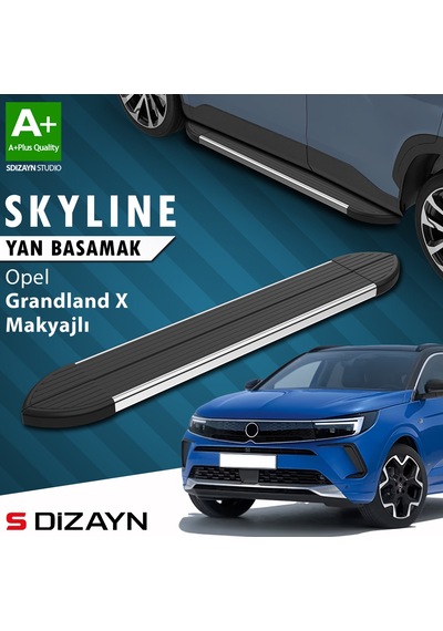S-dizayn Opel Grandland X Makyajlı Hybrid Skyline Krom Yan Basamak 183 Cm 2021-2024 A+ Kalite