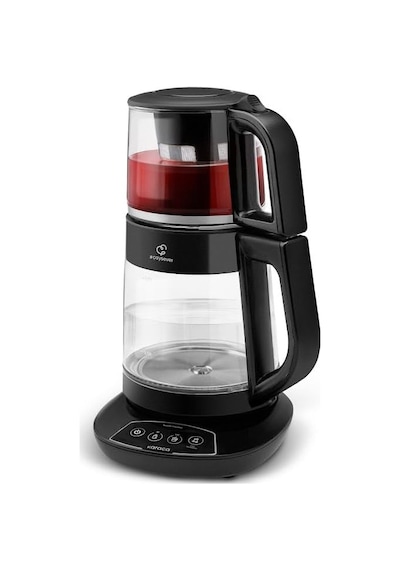 Çaysever 3 İn 1 Konuşan Cam Çay Makinesi Su Isıtıcı Ve Mama Suyu Hazırlama 1700w Black Diğer