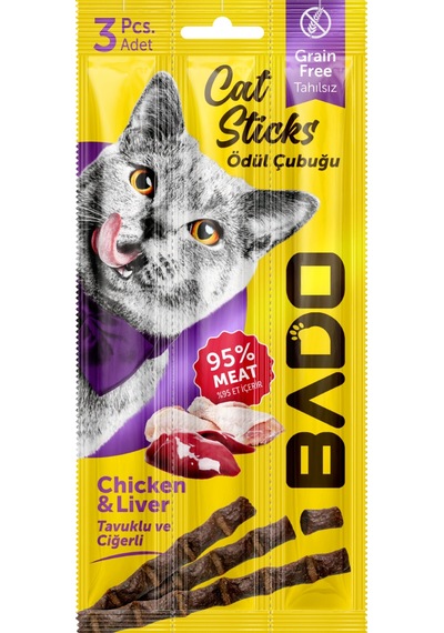 Bado Kedi Ödül Çubuğu Tavuk Ve Ciğerli 3x5gr
