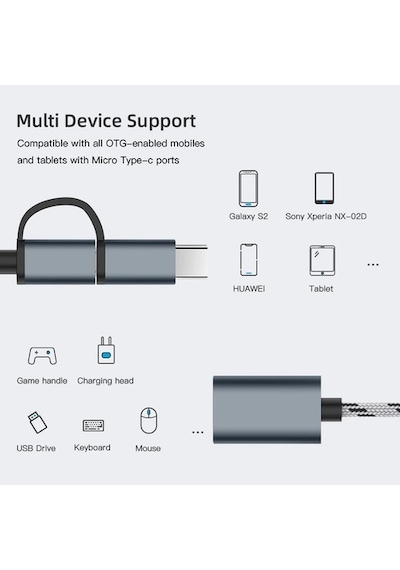 2 In 1 Usb 3.0 Otg Kablo Tipi C Mikro Usb Usb3.0 Adaptörü Usb-C V