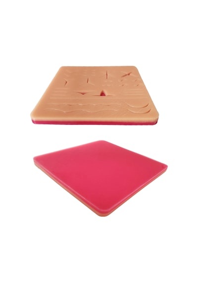 Cerrahi Yara Silikon Sütür Pedi Yara Dikiş 19x18 Cm Eğitim Matı Travmatik Dikiş Pedi