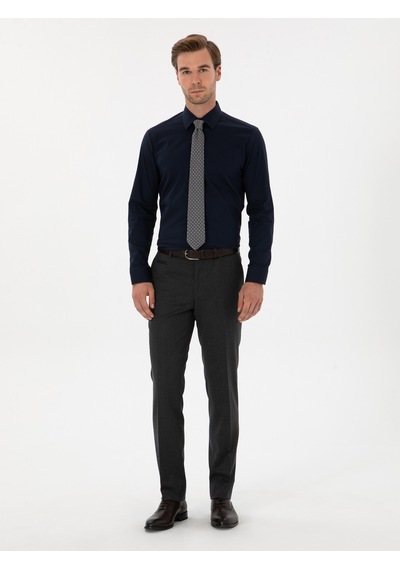 Cacharel Lacivert Slim Fit Pamuk Karışımlı Gömlek