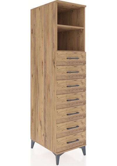 Kronos Dolap 2 Raflı 7 Çekmeceli 44x59x182 Çam-çam Çam