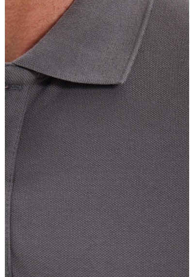 Tudors Erkek Slim Fit Dar Kesim Premium Seri %100 Pamuk Yumuşak Dokulu Merserize Gri Polo Yaka Tişört-50924