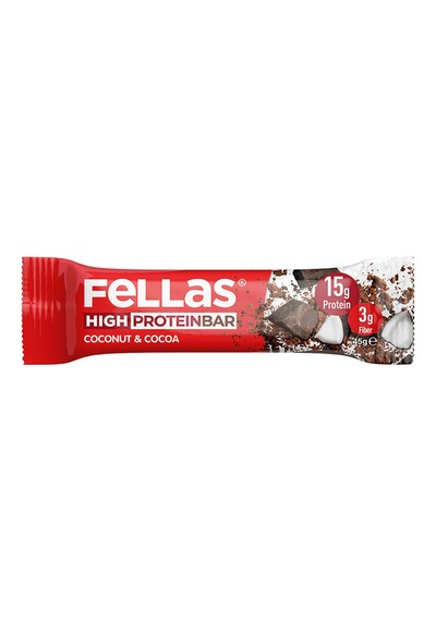 Fellas Kakao & Hindistan Cevizli Yüksek Protein Bar 45 G - 7 Adet Tarı