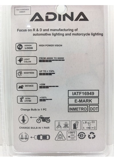 Diadem Ampul T20 W21 5W Park Sinyal Ampulü Gündüz Farı 12V 2'Li