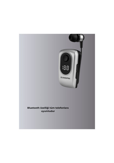 Profesyonel Bluetooth Kulaklık Klipsli Titreşimli Dijital Göstergeli - Karbul4389-2509 Renkli