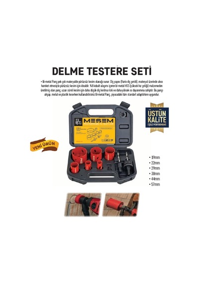 Meşem Bi Metal 9 Parça Delme Testere Seti