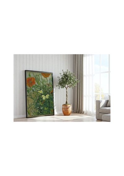 Van Gogh Van Gogh Kelebekler Ve Gelincikler Çerçevesiz Poster 21x30 Cm A4 Tablo Van Gogh