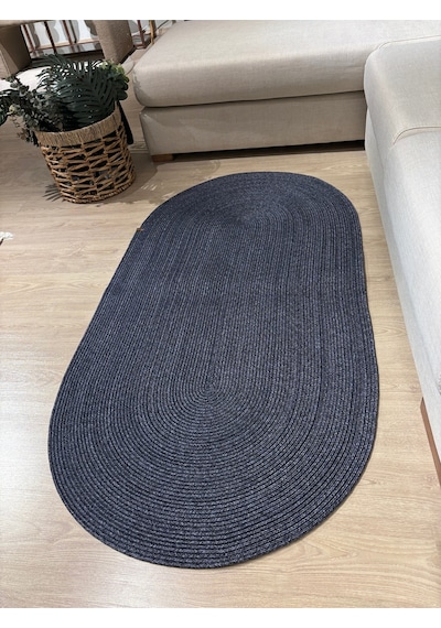 Mavaux Galileo Oval Jüt Yuvarlak Hasır Görünümlü Klasik Halı Kilim Bambulaci
