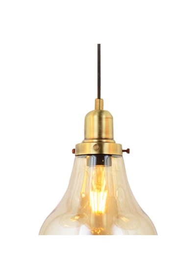 Lampaluce Cono Modern Sarkıt Salon Avizesi Tekli Sarı 20x70cm Bal - Eskitme