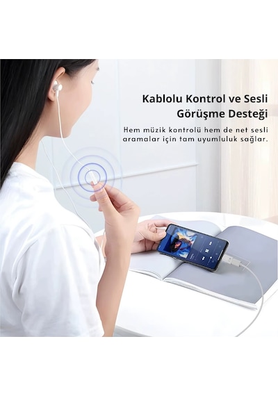Alfais 6001 Type-c To Lightning 8 Pin Ses Ve Kulaklık Çevirici Dönüştürücü Adaptör Mikrofon