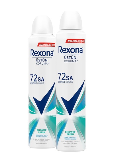 Rexona Shower Fresh 72 Saat Kadın Sprey Deodorant 2 x 200 ML