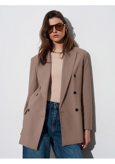 Dilvin 60798 Blazer Ceket-koyu Vizon