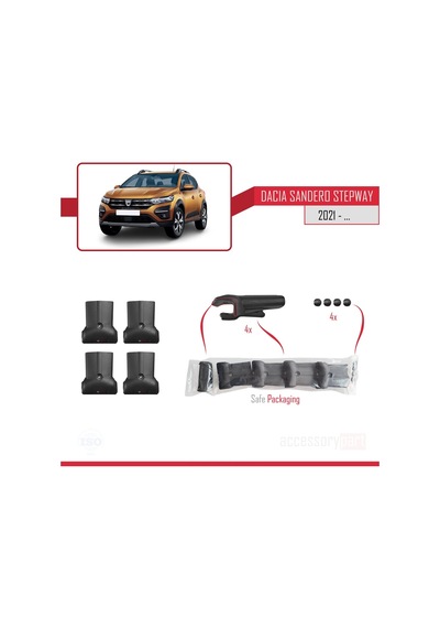 Dacia Sandero Stepway 2021 Fly Model Ara Atkı Tavan Barı Gri