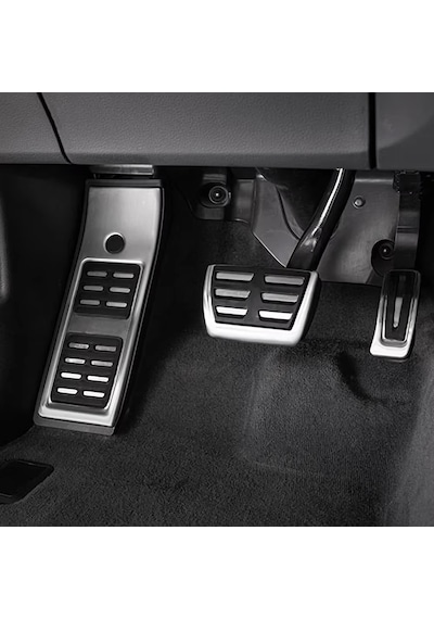 Audi A4 B9 A5 F5 2016-2023 Uyumlu Geçme Otomatik Pedal Seti 3 Parça Siyah Krom