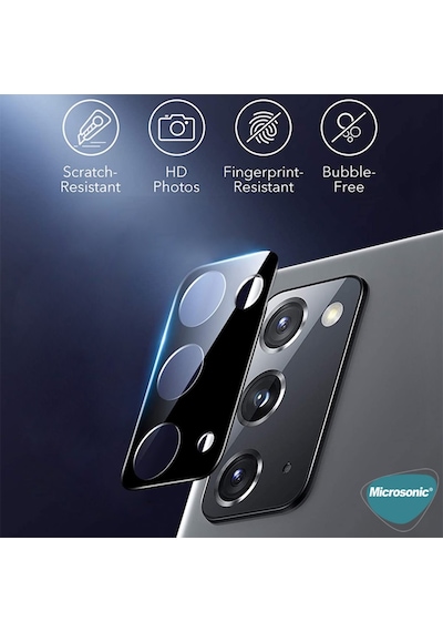 Microsonic Samsung Uyumlu Galaxy Note 20 Kamera Koruma Camı V2 Siyah