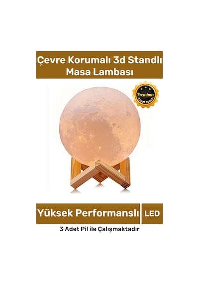 Özel Üretim Çevre Korumalı 3d Standlı Küre Dekoratif Yüksek Performanslı Led Ay Gece Masa Lambası Çok Renkli