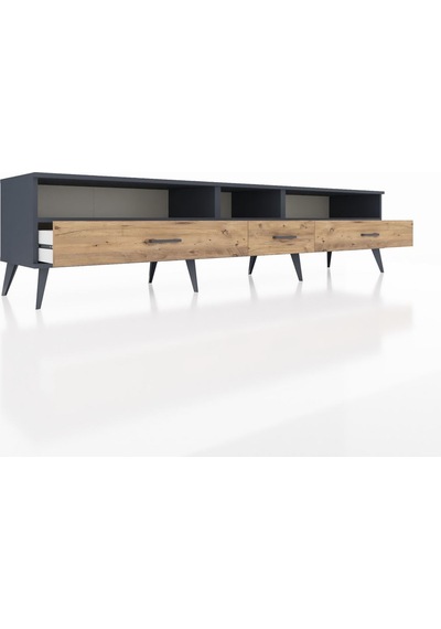 Hyperion Tv Ünitesi 3 Raflı 3 Çekmeceli 220x44x51 Antrasit-antrasit/çam Antrasıt/atlas Çam - Antrasıt Hyperion Tv Ünitesi 3 Raflı 3 Çekmeceli 220x44x51 Antrasit-antrasit/çam Antrasıt/atlas Çam - Antrasıt