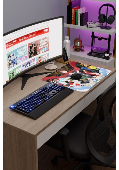 Kagerou Project Kaymaz Dikişli Kauçuk Oyuncu Mousepad V2 - 48x40 Xl Gaming Mouse Pad Fare Altlığı