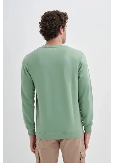 Cazador Slim Fit Mevsimlik 3 İplik Pamuk Karışımlı Sweatshirt-56100 Yeşil
