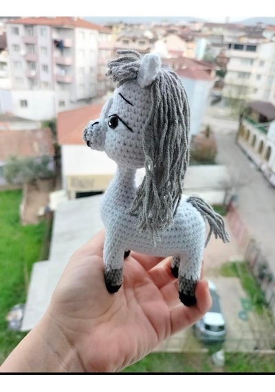 Amigurumi Beyaz At Oyuncak At Doru Atı Demirkır
