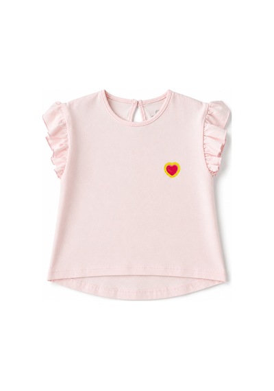 Haribo Lisanslı Fırfır Kollu Renkli Şortlu T-shirt Şort Takım Pudra