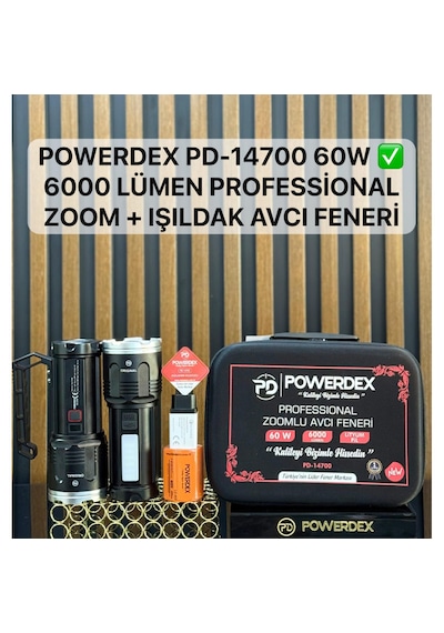 Powerdex Pd-14700 60w 60000 Lümen Profesyonel Zoom Avcı El Feneri