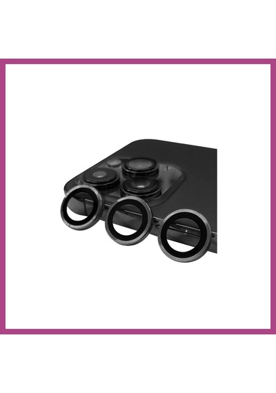 Gees Global İphone 13 Pro Max Uyumlu Raze Metal Kamera Lens - Gri Gbzs
