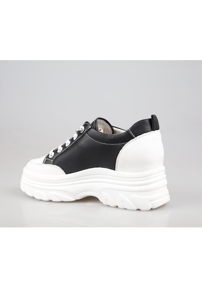 Guja 25y361 Dolgu Topuk Siyah Kadın Sneakers Siyah