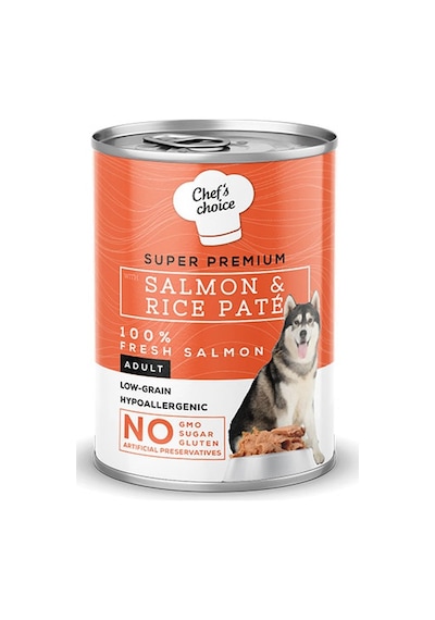 Chef's Choice Pate Somonlu Düşük Tahıllı Yetişkin Köpek Konservesi 24 x 400 G