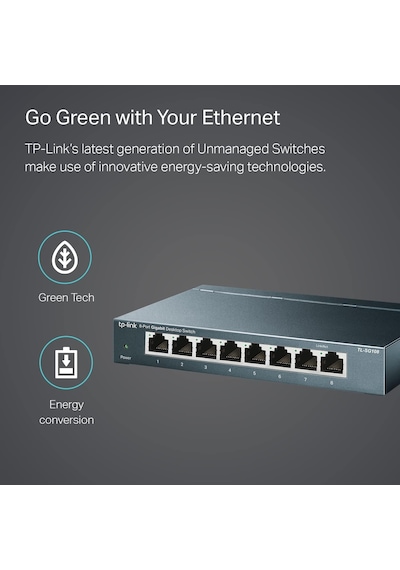 Tl-sg108, 8-port 10/100/1000 Mbps Gigabit Ethernet Switch 5 V Harici Güç Adaptörü