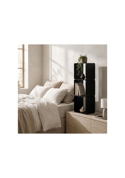 Node 3'lü Modüler Metal Tezgah Üstü Mutfak Rafı Ve Kahve Köşesi Standı 49x16 Cm Siyah - 943947129 Siyah