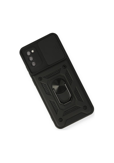 Samsung Galaxy  Uyumlu,  A02s Kılıf Pars Lens Yüzüklü Silikon - Siyah