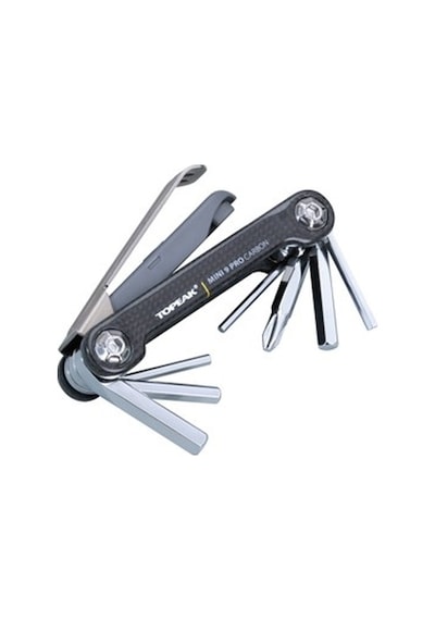Topeak Mini 9 Pro Carbon Bisiklet Alyan Anahtar Seti Çantalı TT25 Siyah - Yeşil