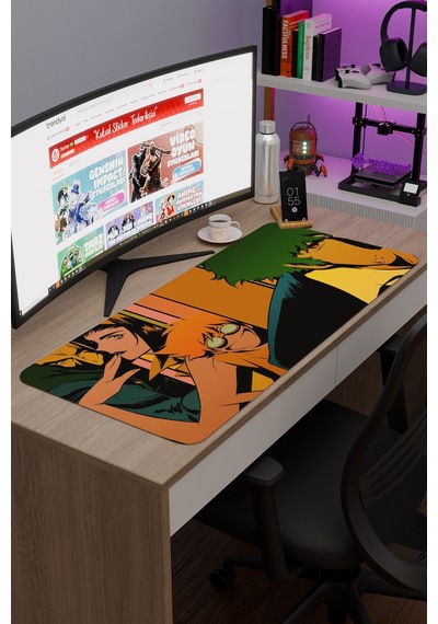 Cowboy Bebop Anime V2 - 90x40 Xxl Gaming Kauçuk Kaymaz Taban Mouse Pad Fare Altlığı