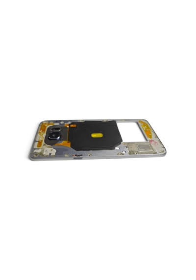 G928 Orta Kasa Galaxy S6 Edge Plus Uyumlu Siyah Renk Orta Kasa Çerçeve + Ses Açma On Off Tuş Plastik Kamera Camı Ve Hoparlör Koyu Gri Gri - Siyah