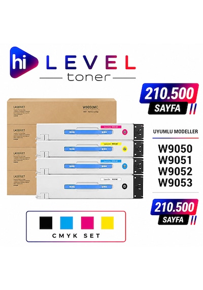 Ht-w9050-set, Hilevel Toner Ht-w9050-set Hp E87640 210.5k 4 Renk Cmyk Muadil Toner