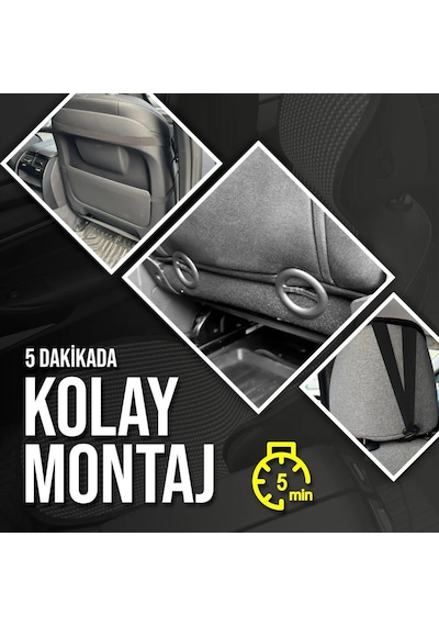 Volkswagen Golf 3 Uyumlu Koltuk Kılıfı Minder Siyah 2+1 Ön Arka Set