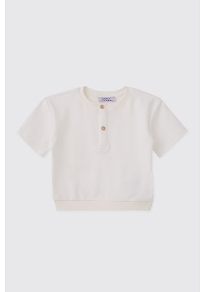 Panço Erkek Bebek Kısa Kollu Ekru Tişört 2611bb05029 Krem