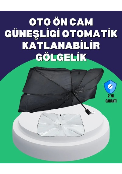Şemsiye Tasarımlı Katlanabilir Araç Güneşliği Geniş Uyumlu, Uv Koruma Diğer 27122579