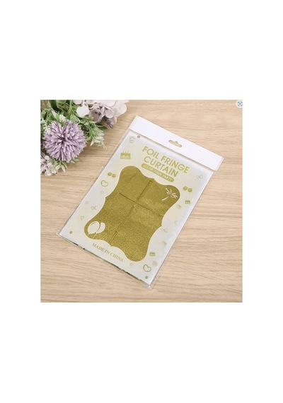 Altın Gold Renk Dikdörtgen Kesim Parlak Sim Görünümlü Fon Perde Dekor 1x2 Metre Bx40 Diğer