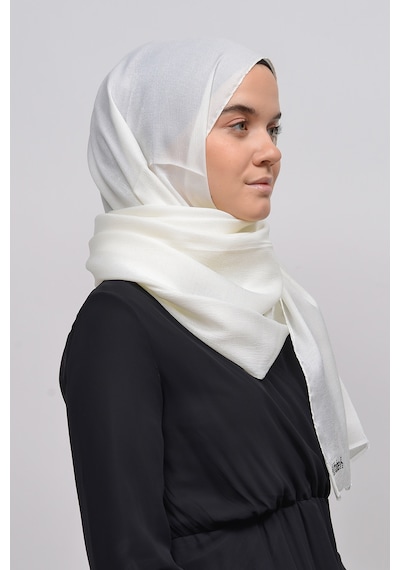 Altobeh Kadın Düz Renk Pırıltı Simli Tesettür Shawl Parlak Abiye Şal - Ekru